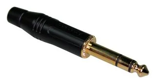 מחבר PL 6.35MM זכר להלחמה לכבל - סטריאו - שחור - AMPHENOL