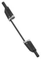 כבל בדיקה מבודד - 4MM PLUG ~ 4MM PLUG 1M - בידוד שחור