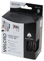 גליל ולקרו דביק שחור - VELCRO - HOOK & LOOP 50MM X 1M
