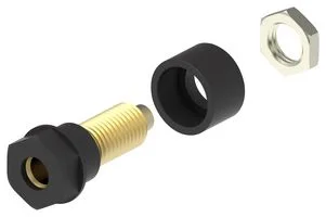שקע בננה 4MM להברגה לפנל - בידוד שחור - TENMA 72-14146
