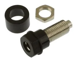 שקע בננה 4MM להברגה לפנל - בידוד שחור
