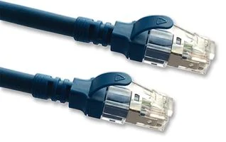 כבל רשת יצוק מסוכך - CAT6A 1M - בידוד כחול
