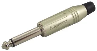 מחבר PL 6.35MM זכר להלחמה לכבל - מונו - כסוף - AMPHENOL