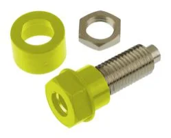 שקע בננה 4MM להברגה לפנל - בידוד צהוב