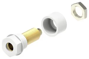 שקע בננה 4MM להברגה לפנל - בידוד לבן - TENMA 72-14140