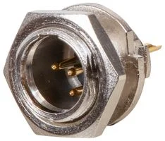 מחבר MINI XLR עם הברגה - זכר להלחמה לפנל - 4 מגעים