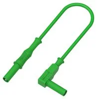 כבל בדיקה מבודד - 4MM PLUG ~ 4MM R/A PLUG 1M - בידוד ירוק