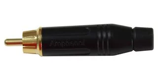 מחבר RCA זכר להלחמה לכבל - שחור - AMPHENOL