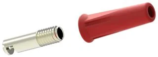 שקע בננה 4MM להלחמה לכבל - בידוד אדום
