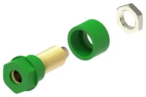 שקע בננה 4MM להברגה לפנל - בידוד ירוק - TENMA 72-14150