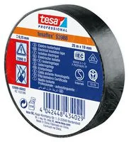 איזולירבנד מקצועי שחור - TESA 53988 - 19MM X 25M