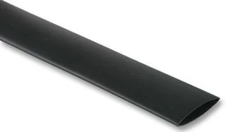 בידוד מתכווץ שחור עם דבק - יחס כיווץ 3:1 - קוטר 6.4MM