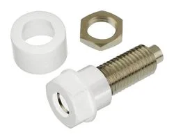 שקע בננה 4MM להברגה לפנל - בידוד לבן