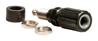 שקע בננה 4MM להברגה לפנל - בידוד שחור