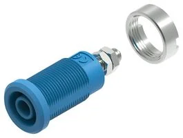 שקע בננה מבודד 4MM להברגה לפנל - בידוד כחול