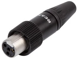 מחבר MINI XLR עם הברגה - נקבה להלחמה לכבל - 4 מגעים