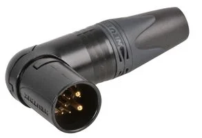 מחבר XLR זכר זוויתי להלחמה לכבל - 10 מגעים - NEUTRIK