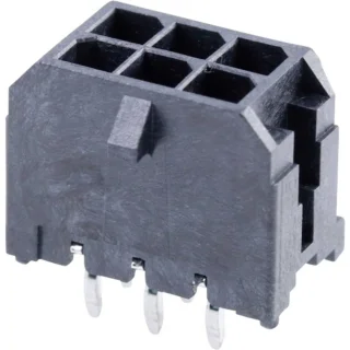 מחבר MOLEX להלחמה למעגל מודפס - סדרת MICRO-FIT - זכר 6 מגעים