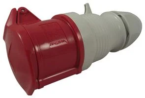 מחבר חשמל תעשייתי אדום - נקבה לחיבור לכבל - 3P+E , 400VAC , 32A