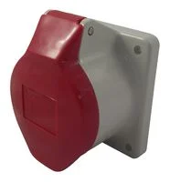 מחבר חשמל תעשייתי אדום - נקבה לחיבור לפנל - 3P+N+E , 400VAC , 16A