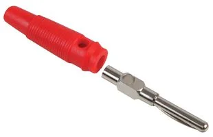 תקע בננה 4MM לכבל - בידוד אדום