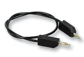 כבל בדיקה - 4MM PLUG ~ 4MM PLUG 0.5M - בידוד שחור