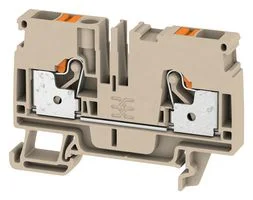 מחבר טרמינל בלוק לפס דין - 2WAY , 6MM² , 41A , 800V , GREY