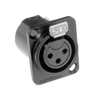 מחבר XLR נקבה להלחמה לפנל - 3 מגעים - AMPHENOL AC3FDZB