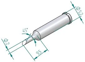 ראש לידית מלחם - ERSA 0102ADLF20 - ANGLED 2.0MM