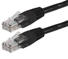 כבל רשת יצוק CAT5E 1M - בידוד שחור