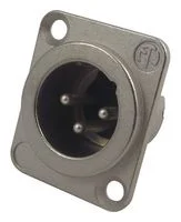מחבר XLR זכר להלחמה לפנל - 3 מגעים - NEUTRIK NC3MD-LX