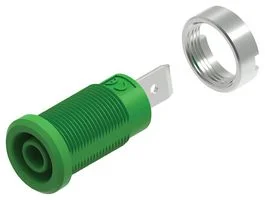 שקע בננה מבודד 4MM להברגה לפנל - בידוד ירוק