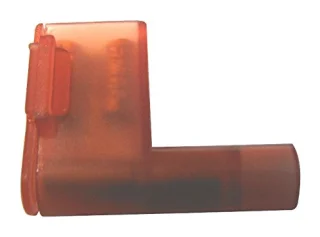 נעל כבל דגל בידוד מלא 6.3MM - אדום - 100 יחידות