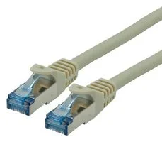 כבל רשת יצוק מסוכך - CAT6A 3M - בידוד אפור