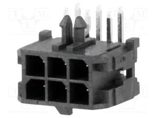מחבר MOLEX להלחמה למעגל מודפס - סדרת MICRO-FIT - זכר 6 מגעים