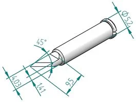 ראש לידית מלחם - ERSA 0102BDLF20 - BLADE 2.0MM