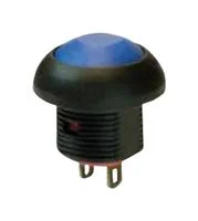 מפסק לחיצה מואר לפנל - מוגן מים SPST N/O - IP67 - כחול