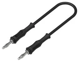 כבל בדיקה - 4MM PLUG ~ 4MM PLUG 0.5M - בידוד שחור