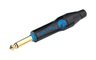 מחבר SWITCH PL 6.35MM זכר להלחמה לכבל - מונו - שחור - AMPHENOL