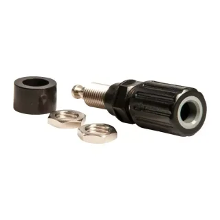 שקע בננה מבודד 4MM להברגה לפנל - בידוד אדום