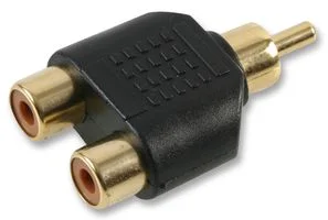 מתאם RCA PLUG - 2XRCA SOCKETS