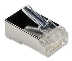מחבר מסוכך RJ45 8P8C - זכר ללחיצה לכבל - CAT6