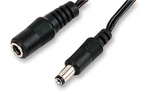כבל למתח DC - זכר / נקבה - מחבר 2.1MM - אורך 1.5 מטר