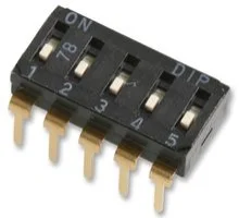 מתג DIP / SIP - סלייד 5 מעגלים, SPST, 24V, 25mA