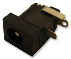 שקע DC זוויתי להלחמה למעגל מודפס - קוטר פנימי 2.1MM