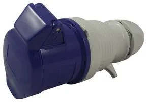 מחבר חשמל תעשייתי כחול - נקבה לחיבור לכבל - 2P+E , 230VAC , 32A