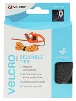 סרט קשירה שחור לכבלים (סקוטש) - רוחב 30MM - שחור - VELCRO