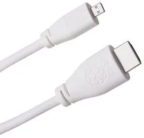 כבל MICRO HDMI 2.0 לבן עבור RASPBERRY PI 4 - אורך 1 מטר
