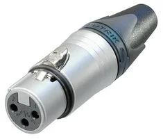 מחבר XLR שקע 3 פינים - הרכבה לכבל - מגעים מצופים זהב