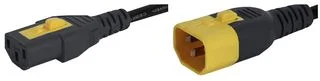 כבל חשמל יצוק עם נעילת 2M , IEC C13 ~ IEC C14 - V-LOCK